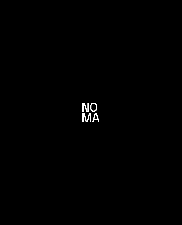 NOMA poster — black wordmark